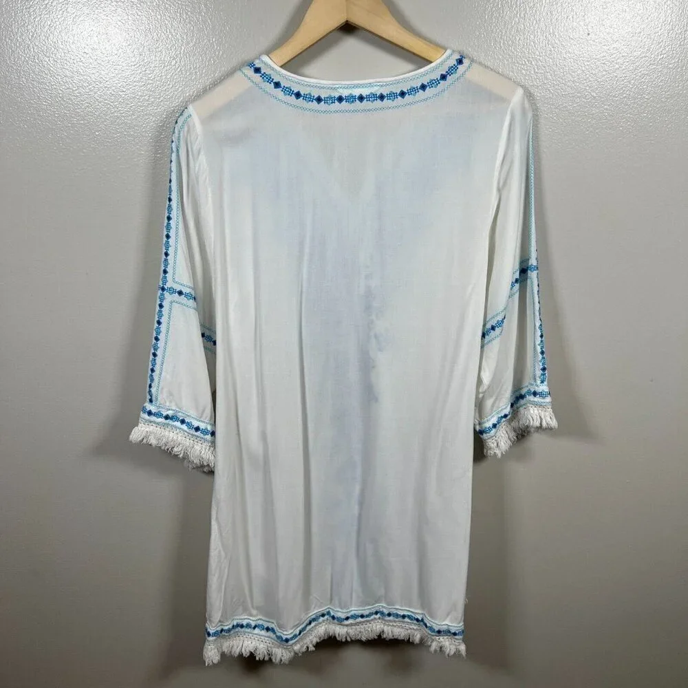 Melissa Odobash Kara Kaftan Cover up Size XS Embroidered Vacation Resort Wear